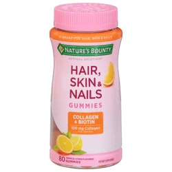 Nature's Bounty Optimal Solutions Hair, Skin & Nail Tropical Citrus Vitamin Gummies Collagen 100mg