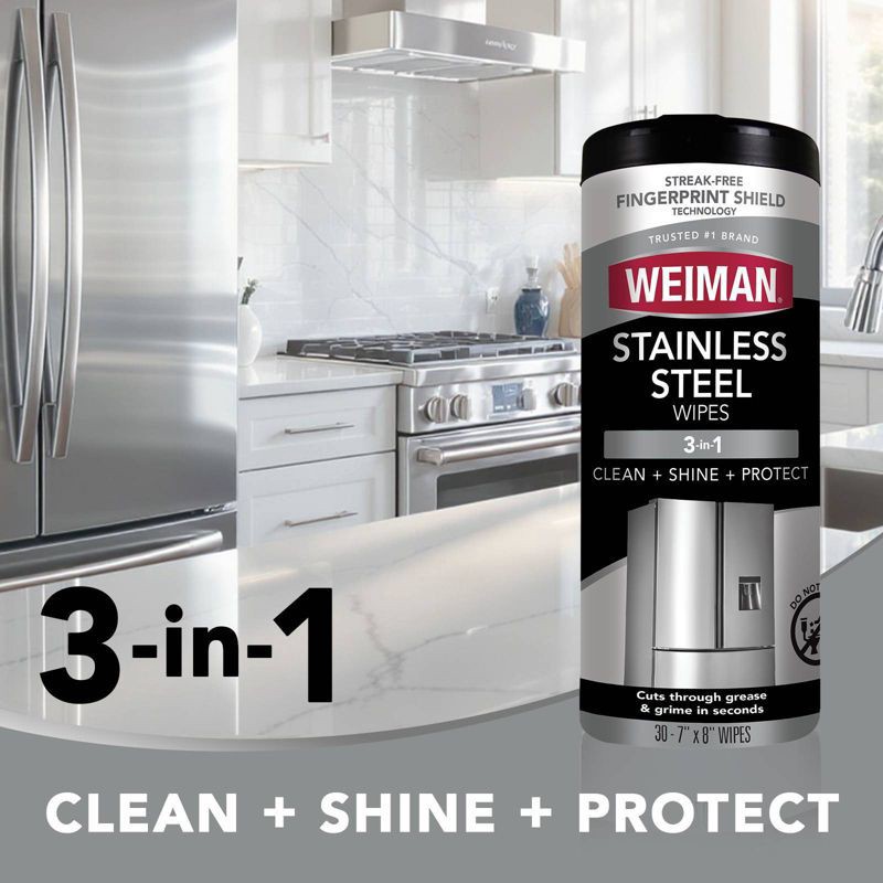 slide 2 of 9, Weiman Stainless Steel Wipes - 30ct, 30 ct