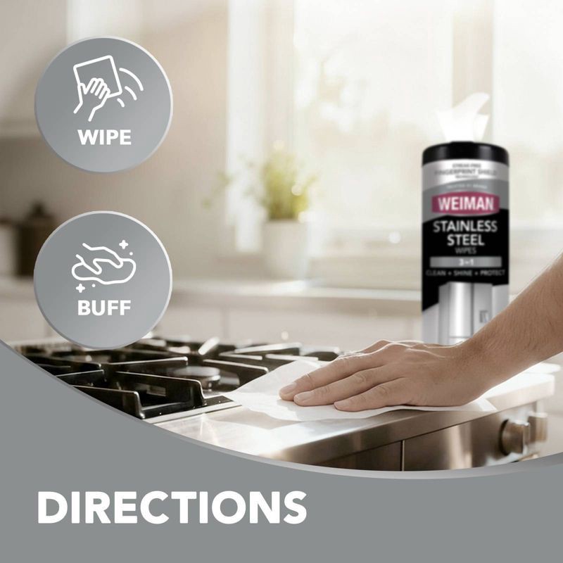 slide 8 of 9, Weiman Stainless Steel Wipes - 30ct, 30 ct