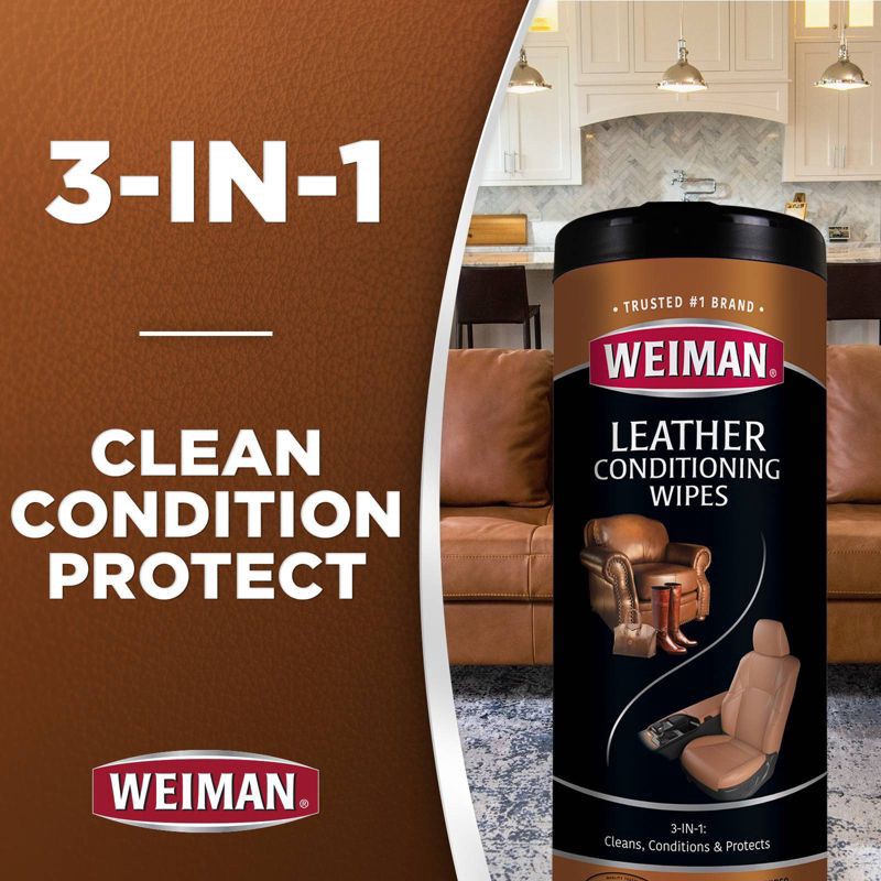 slide 2 of 8, Weiman Leather Wipes - 30ct, 30 ct