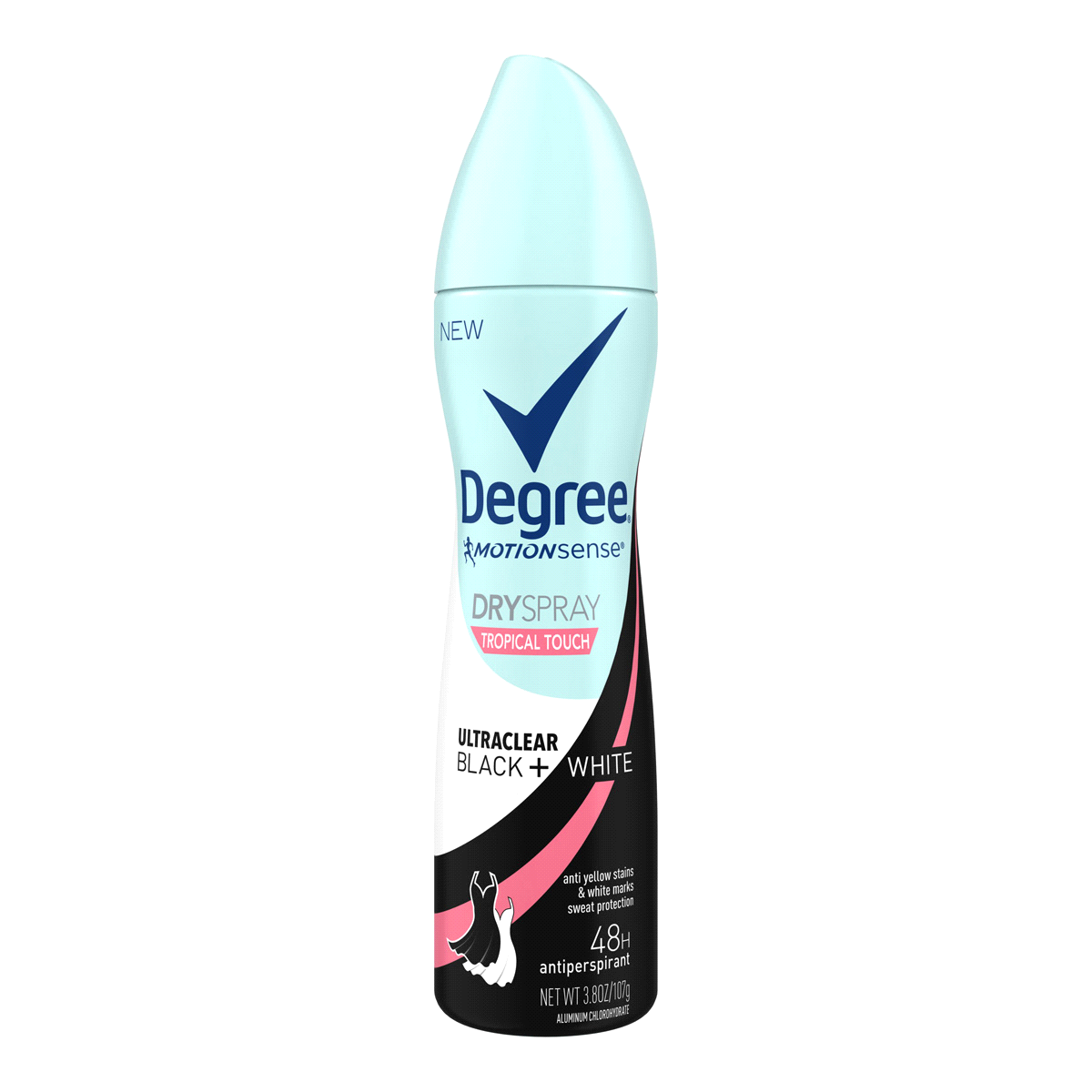 slide 5 of 5, Degree for Women Ultra Clear Black White Tropical Touch Antiperspirant Deodorant Dry Spray, 3.8 oz