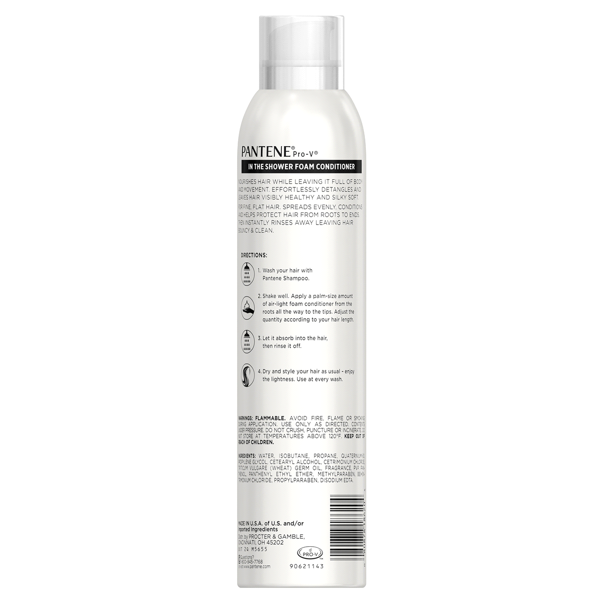 slide 2 of 3, Pantene Pro-V Classic Clean In-The-Shower Foam Conditioner, 6 oz