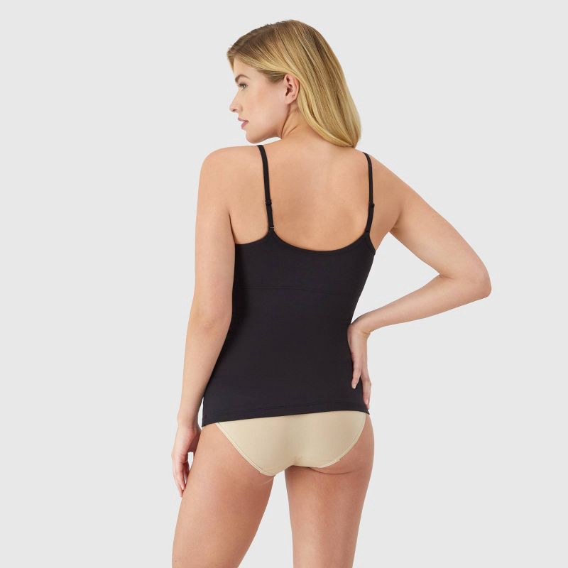 slide 3 of 7, Maidenform Self Expressions Women's Suddenly Skinny Tailored Cami 489 - Black L: Medium Control, Adjustable Strap, 1 ct