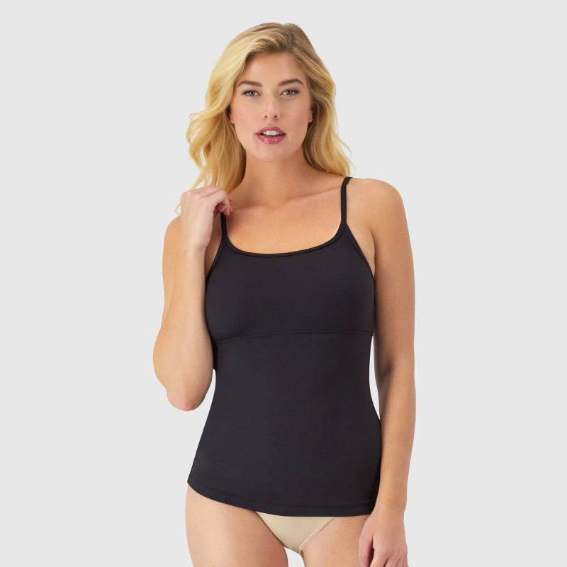 slide 1 of 7, Maidenform Self Expressions Women's Suddenly Skinny Tailored Cami 489 - Black L: Medium Control, Adjustable Strap, 1 ct