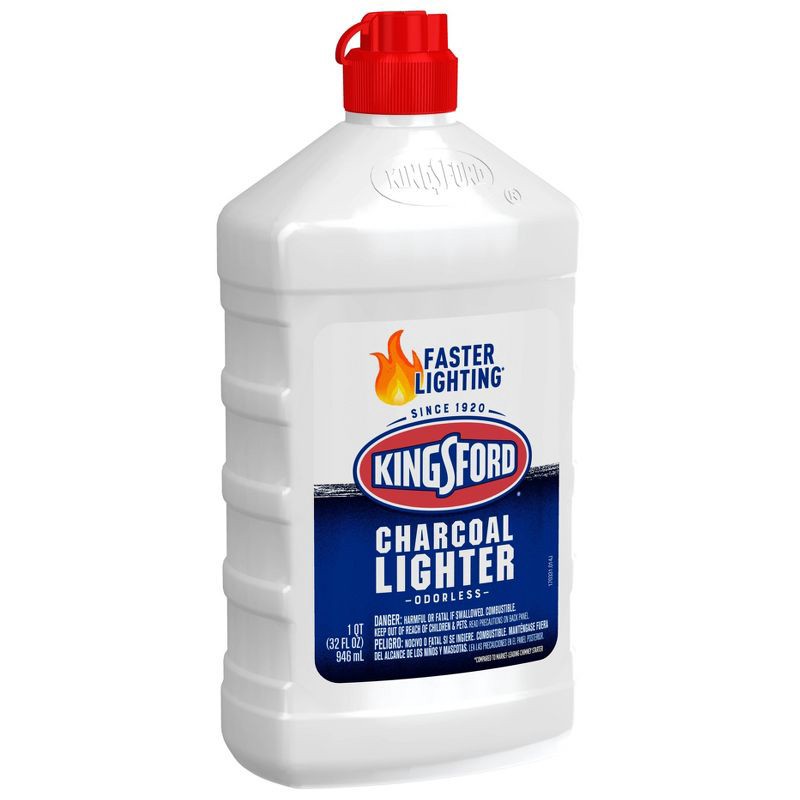 slide 2 of 6, Kingsford 32oz Odorless Charcoal Lighter Fluid Bottle: Quick BBQ Start, No Aftertaste, 32 oz