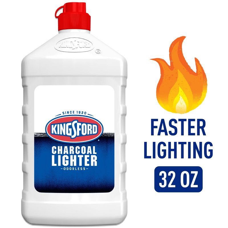 slide 1 of 6, Kingsford 32oz Odorless Charcoal Lighter Fluid Bottle: Quick BBQ Start, No Aftertaste, 32 oz