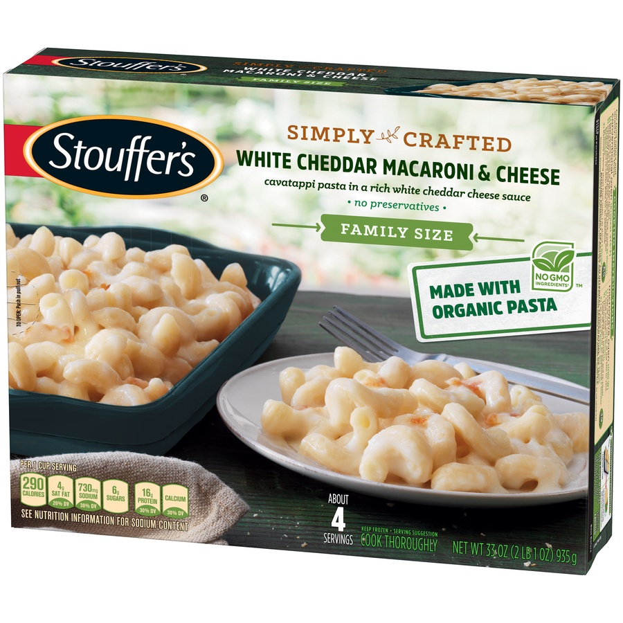 slide 3 of 8, Stouffer's Simply Crafted White Cheddar Macaroni & Cheese, 35 oz