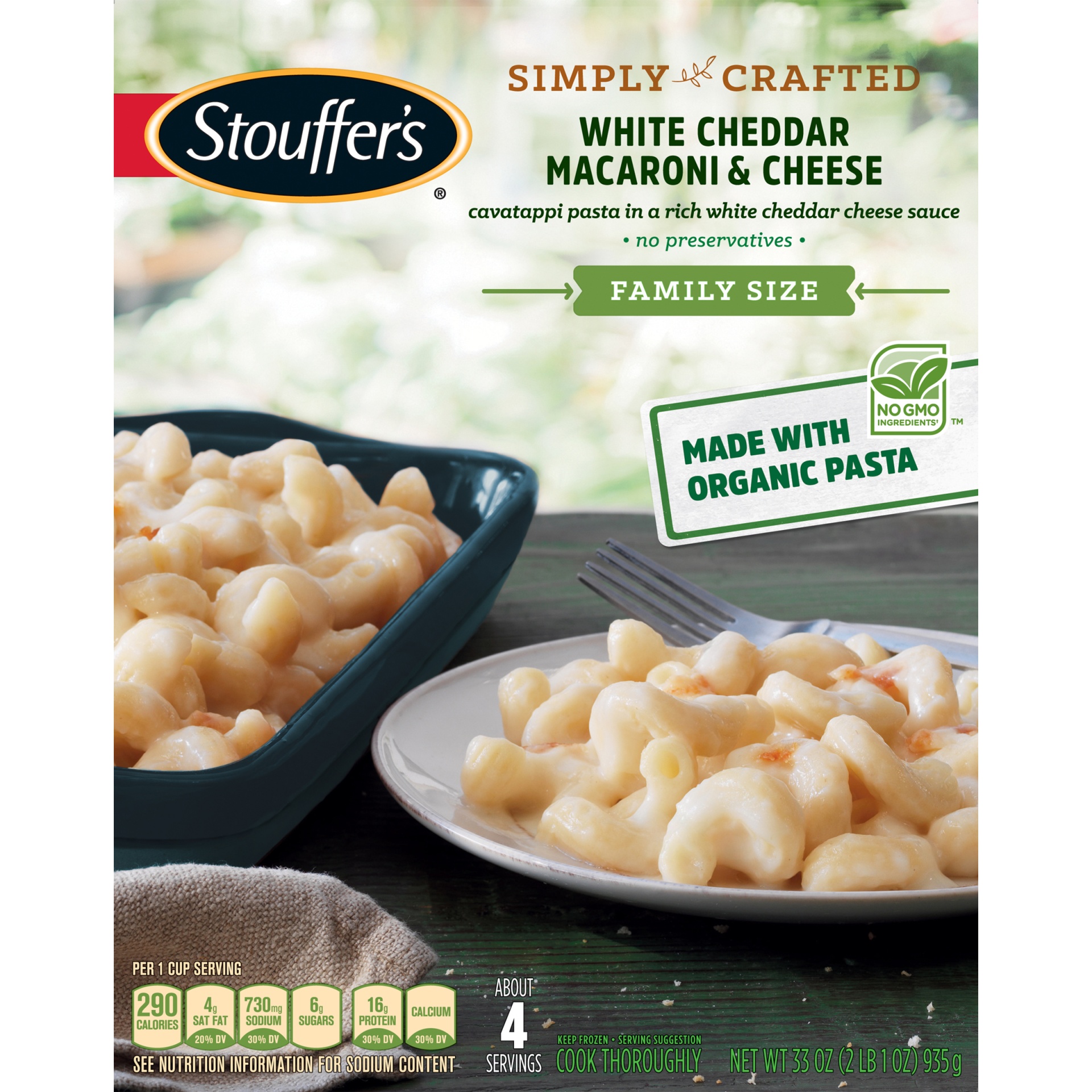 slide 6 of 8, Stouffer's Simply Crafted White Cheddar Macaroni & Cheese, 35 oz