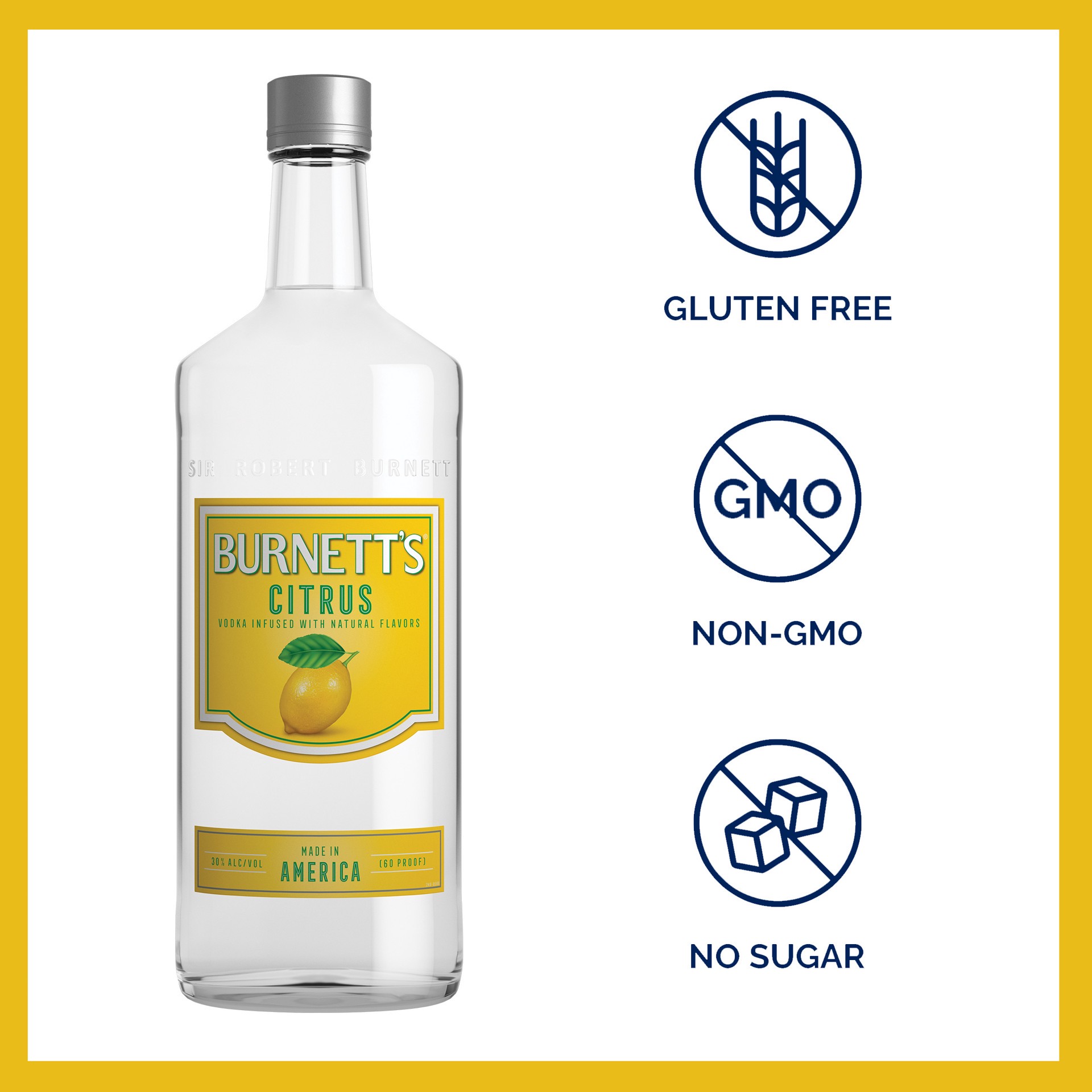 slide 3 of 3, Burnett's Citrus Vodka, 750 ml