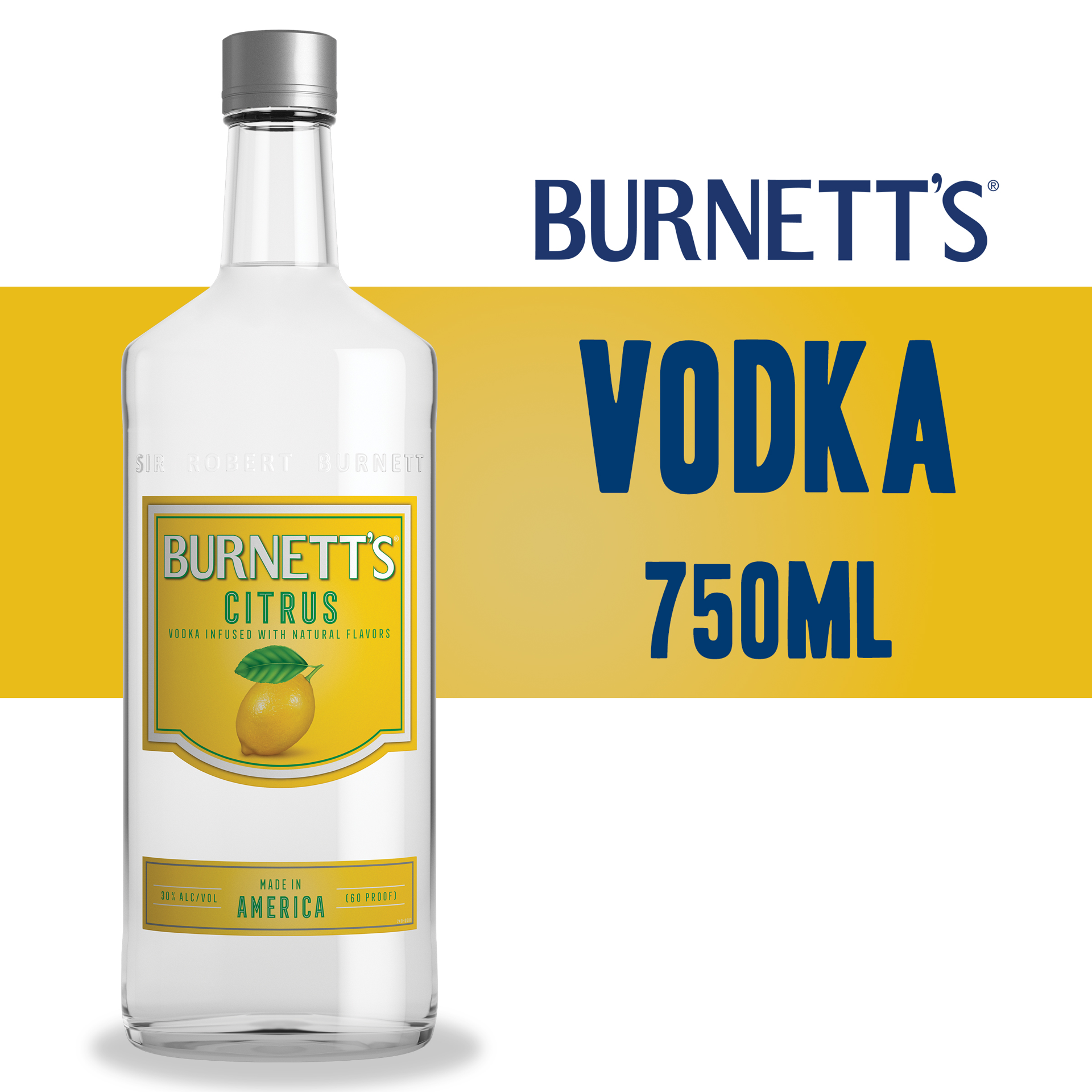 slide 2 of 3, Burnett's Citrus Vodka, 750 ml