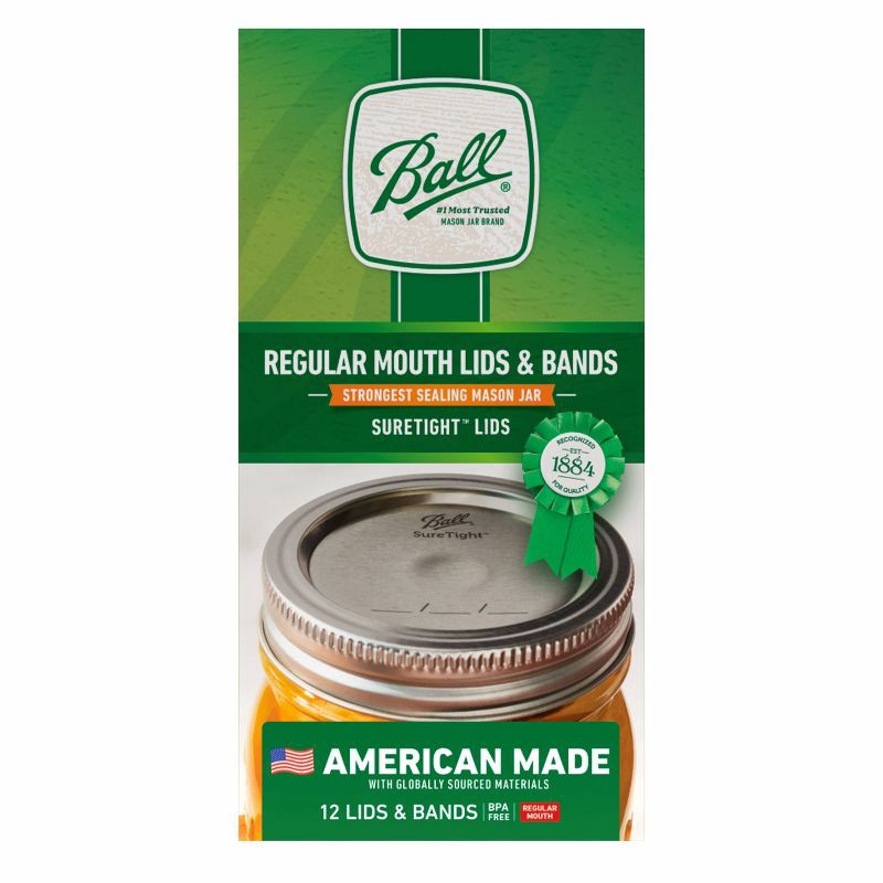 slide 1 of 3, Ball 12pk Glass Mason Jar Lids and Bands - Regular Mouth, 12 ct