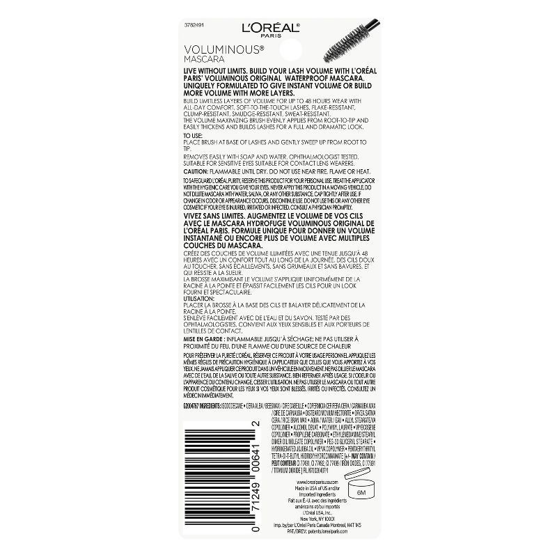 slide 10 of 10, L'Oreal Paris Voluminous Mascara - 360 Waterproof Black - 0.28 fl oz, 0.28 fl oz