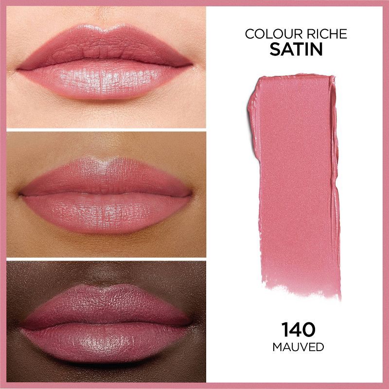 slide 2 of 6, L'Oreal Paris Colour Riche Original Satin Lipstick for Moisturized Lips - 140 Mauved - 0.13oz, 0.13 oz