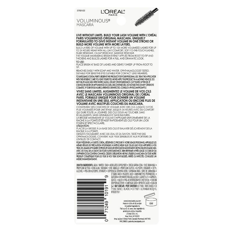 slide 10 of 10, L'Oreal Paris Voluminous Mascara - 335 Carbon Black - 0.28 fl oz, 0.28 fl oz