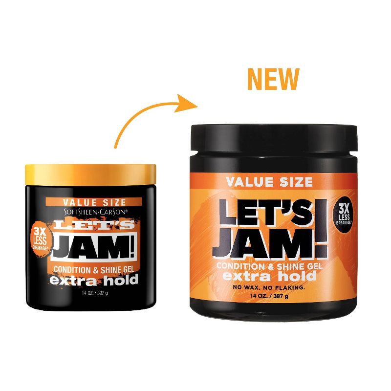 slide 4 of 7, Let's Jam! Conditioning & Shine Extra Hold Styling Hair Gel - 14oz, 14 oz
