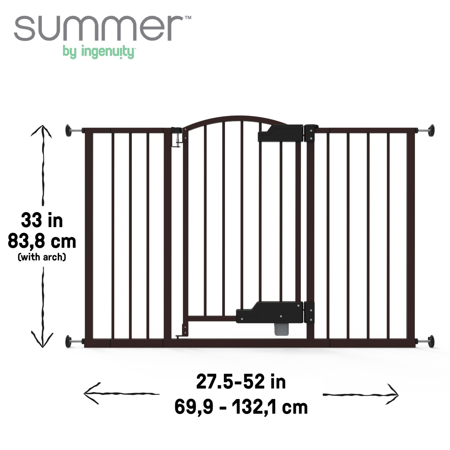 slide 2 of 4, Summer by Ingenuity The Thruway 52W Series with Glide Open - Espresso Gate, 1 ct