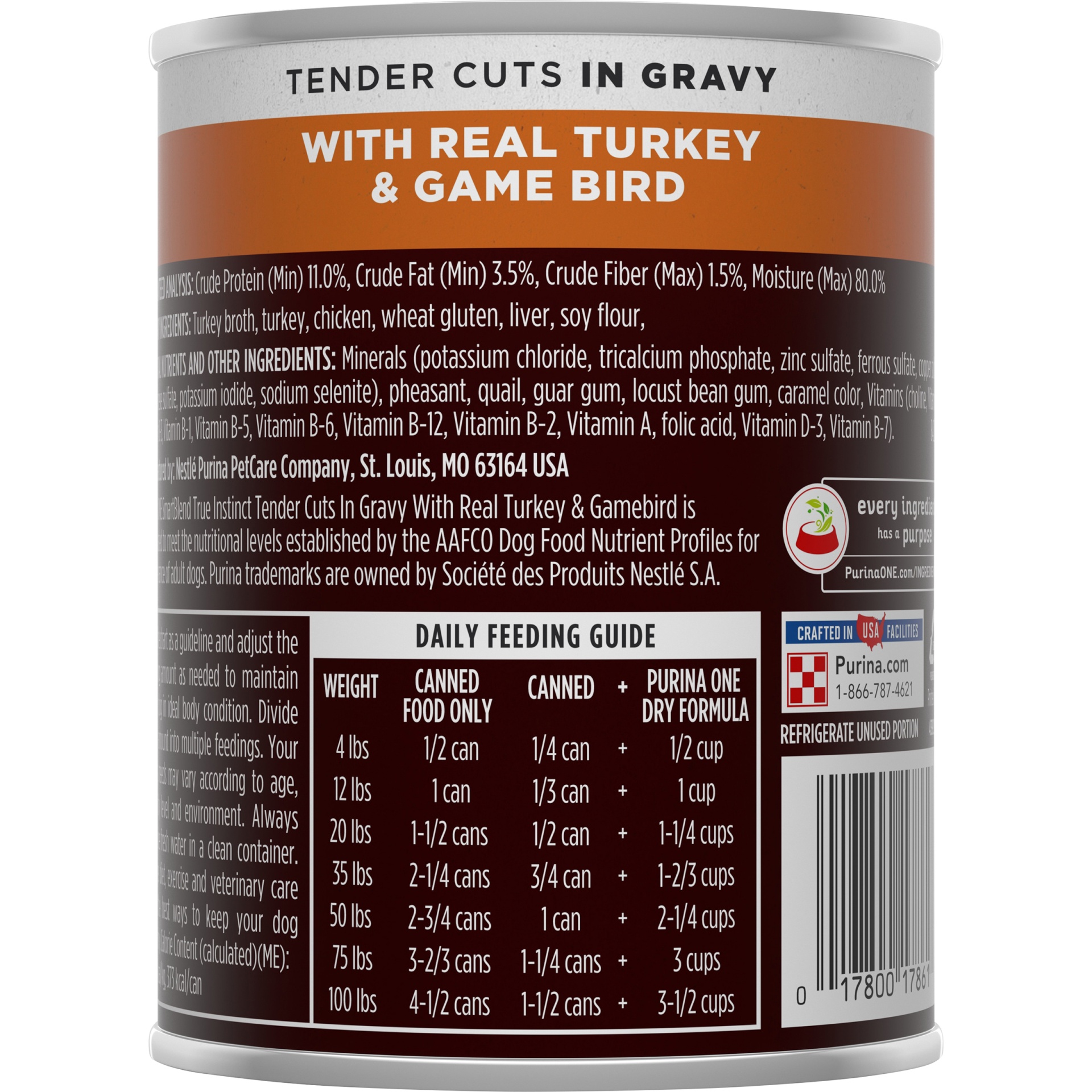 slide 6 of 7, Purina One True Instinct Dog Food Bird Tender Cuts, 13 oz