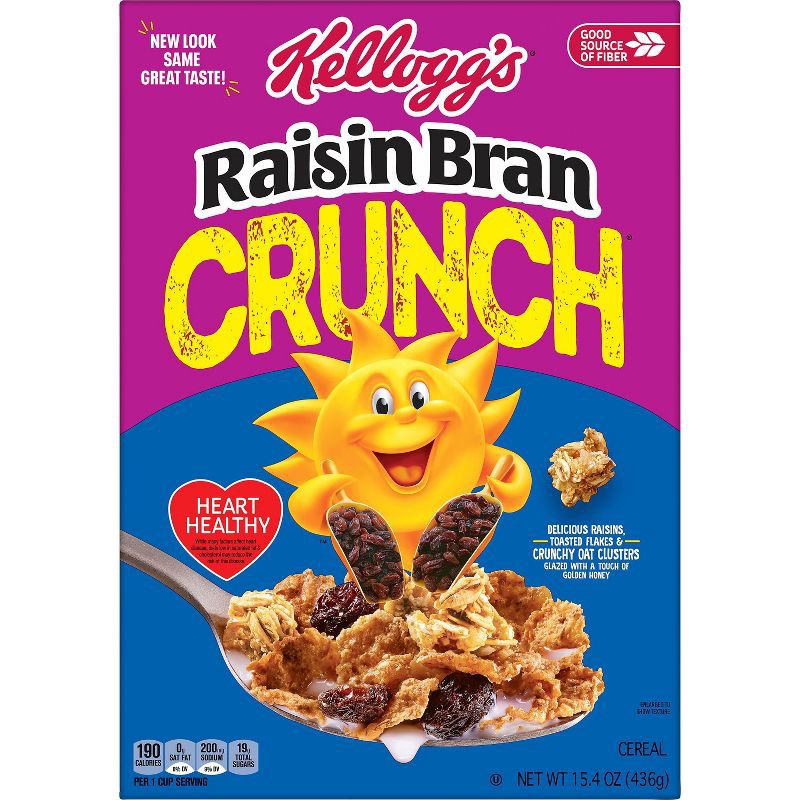 slide 6 of 13, Kellogg's Raisin Bran Crunch Original Breakfast Cereal - 15.4oz, 15.4 oz