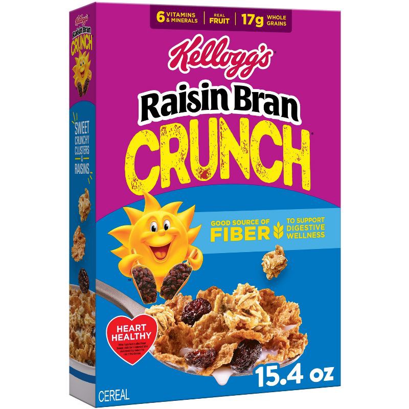 slide 1 of 14, Kellogg's Raisin Bran Crunch Original Breakfast Cereal - 15.4oz, 15.4 oz