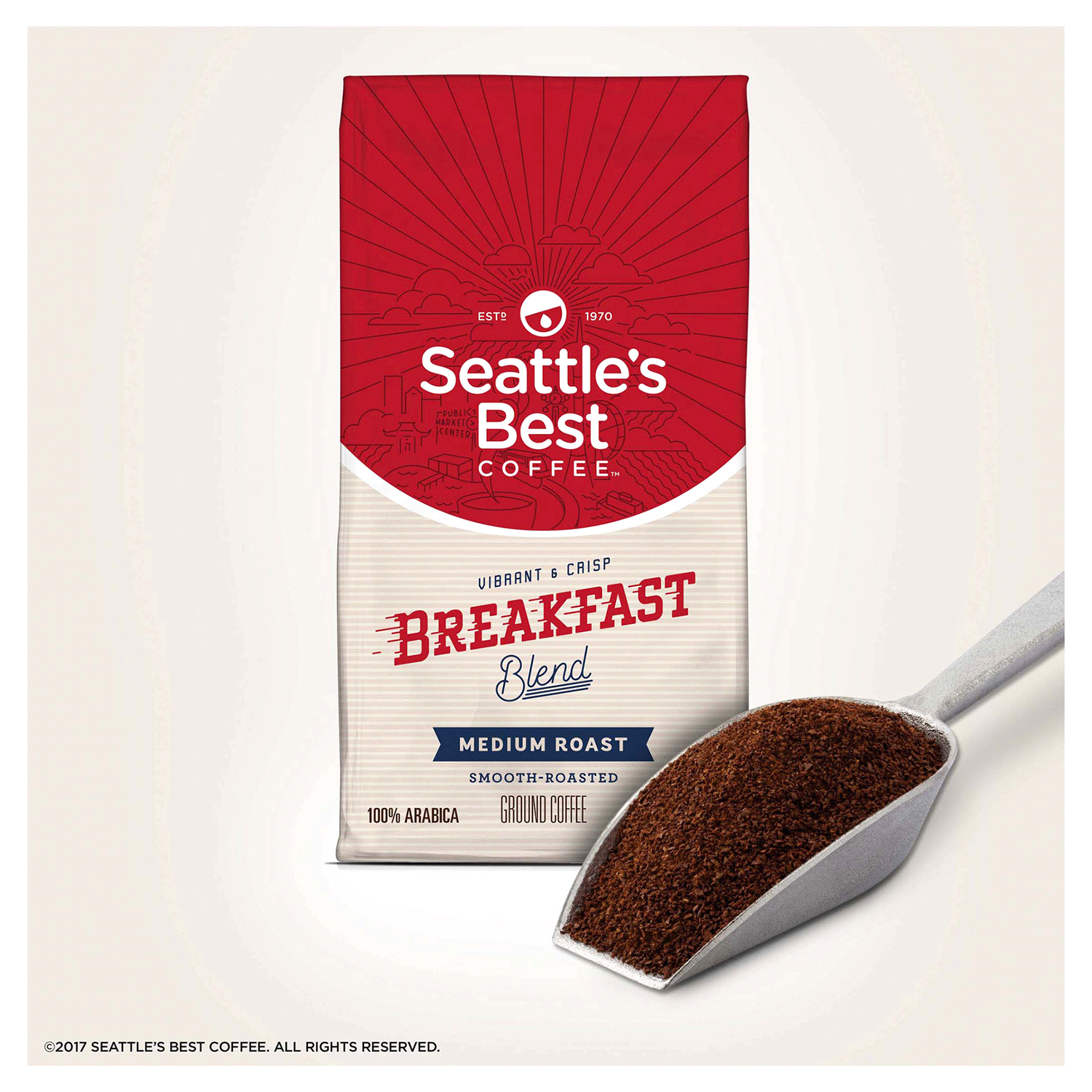 slide 2 of 2, Seattle's Best Coffee Medium Roast Ground 100% Arabica Breakfast Blend Coffee 12 oz, 12 oz