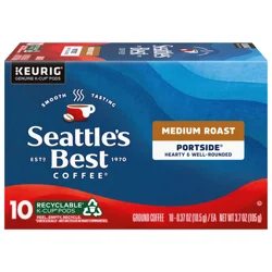 Seattle's Best Coffee Portside Blend (Previously Signature Blend No. 3) Medium Roast Single Cup Coffee for Keurig Brewers, 1 Box of 10 (10 Total K-Cup pods)