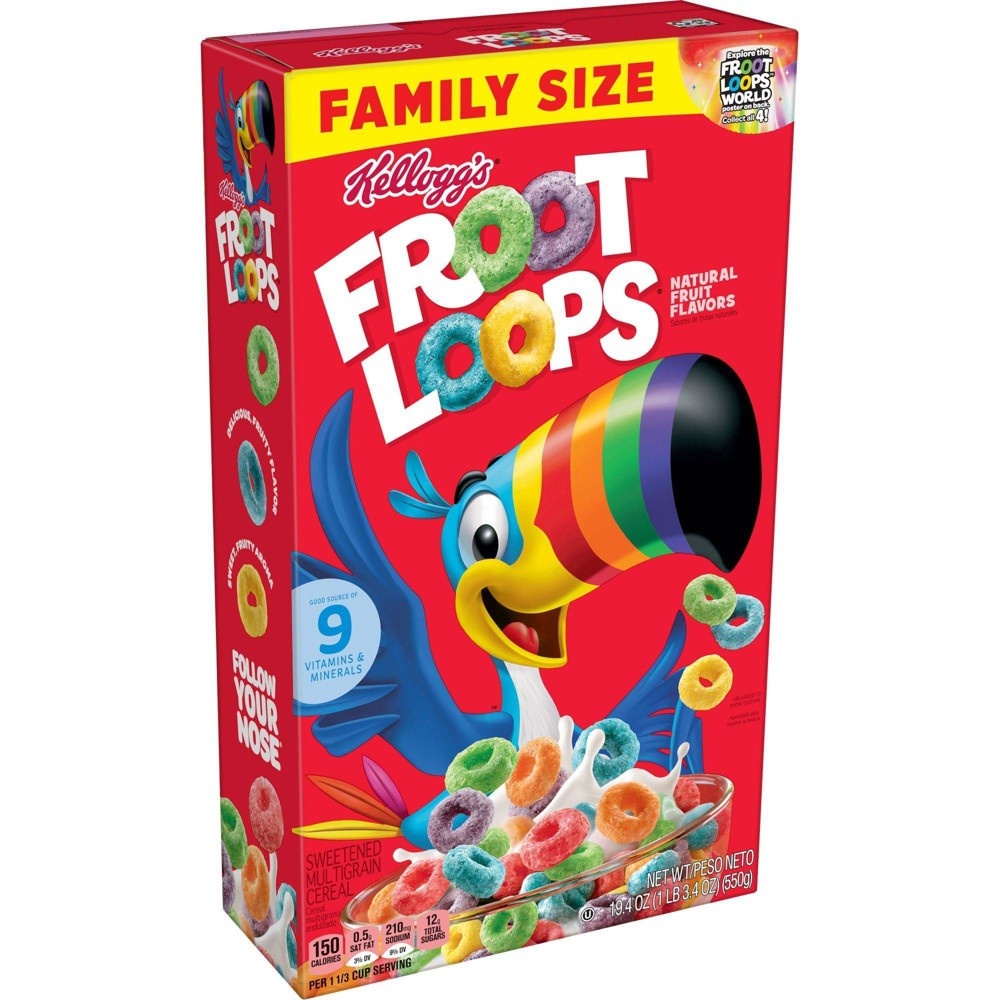 slide 5 of 9, Froot Loops Breakfast Cereal - 19.4oz - Kellogg's, 19.4 oz