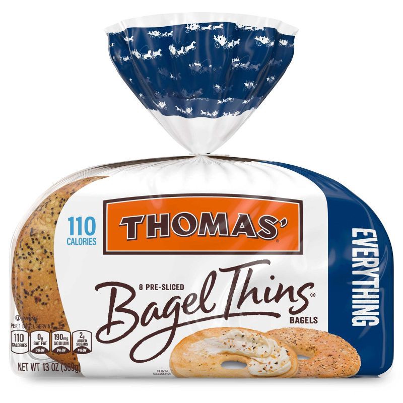 slide 7 of 10, Thomas' Everything Bagel Thins - 13oz/8ct, 8 ct; 13 oz