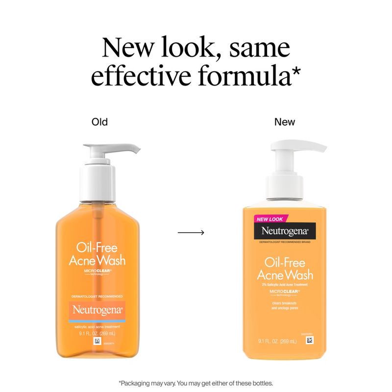 slide 3 of 9, Neutrogena Oil-Free Salicylic Acid Acne Fighting Face Wash - 9.1oz, 9.1 oz