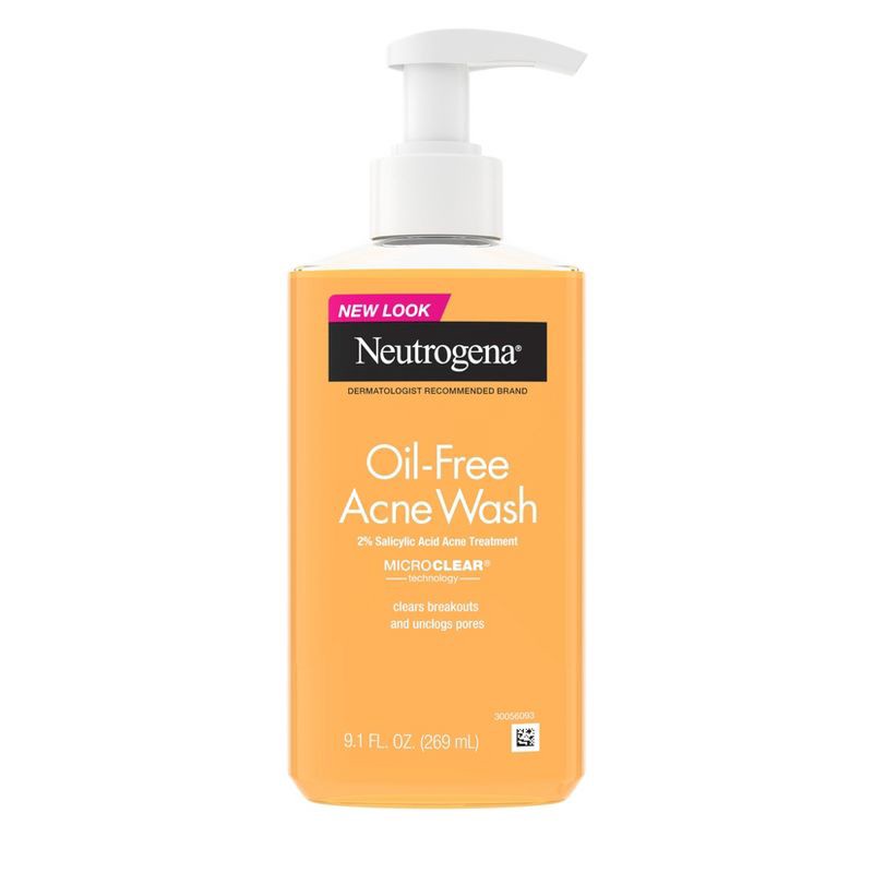 slide 1 of 9, Neutrogena Oil-Free Salicylic Acid Acne Fighting Face Wash - 9.1oz, 9.1 oz