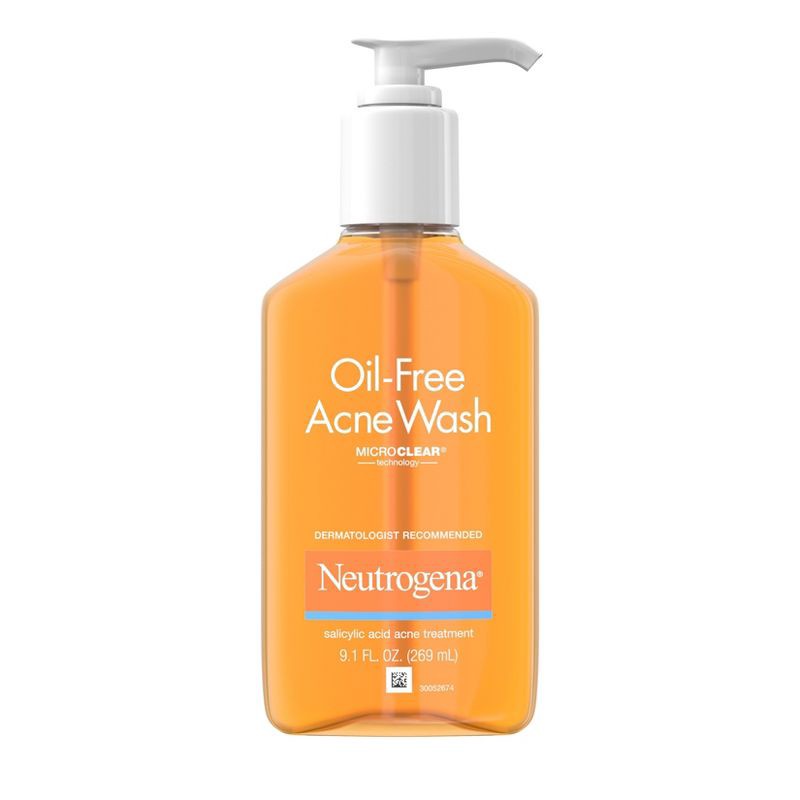 slide 1 of 9, Neutrogena Oil-Free Salicylic Acid Acne Fighting Face Wash - 9.1oz, 9.1 oz