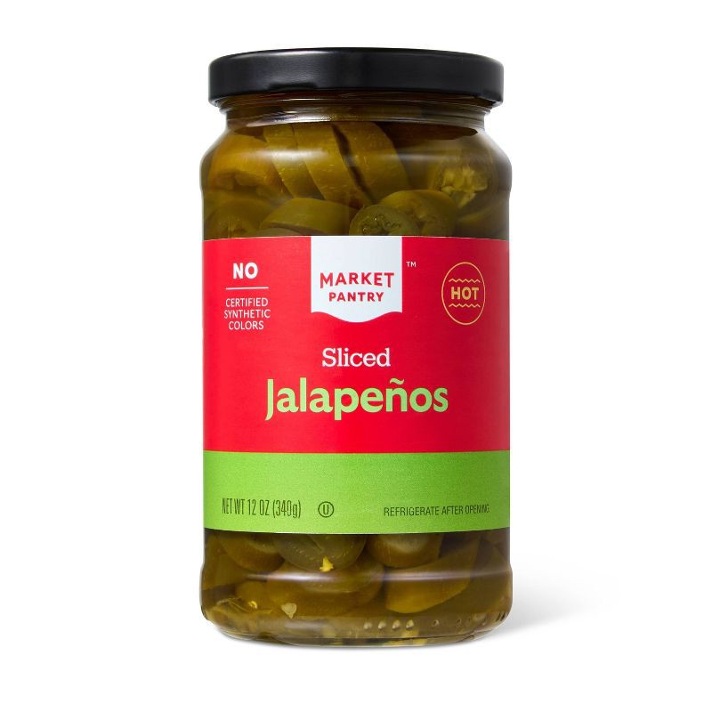 slide 1 of 4, Hot Sliced Jalapeno - 12oz - Market Pantry™, 12 oz