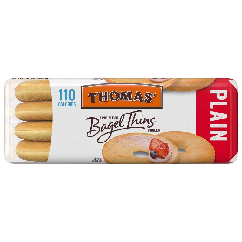 slide 5 of 7, Thomas' Plain Bagel Thins - 13oz/8ct, 8 ct; 13 oz