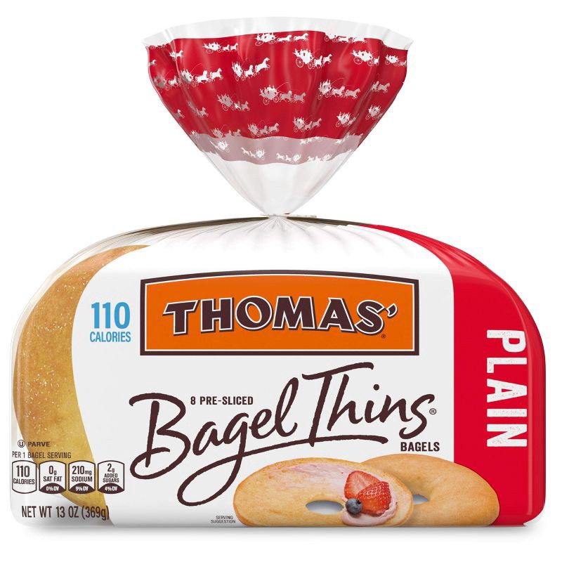 slide 7 of 7, Thomas' Plain Bagel Thins - 13oz/8ct, 8 ct; 13 oz