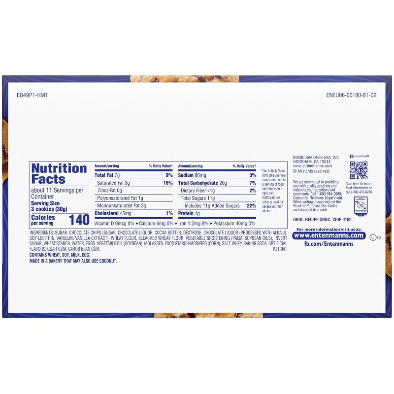 slide 6 of 8, Entenmann's Chocolate Chip Cookies - 12oz, 12 oz