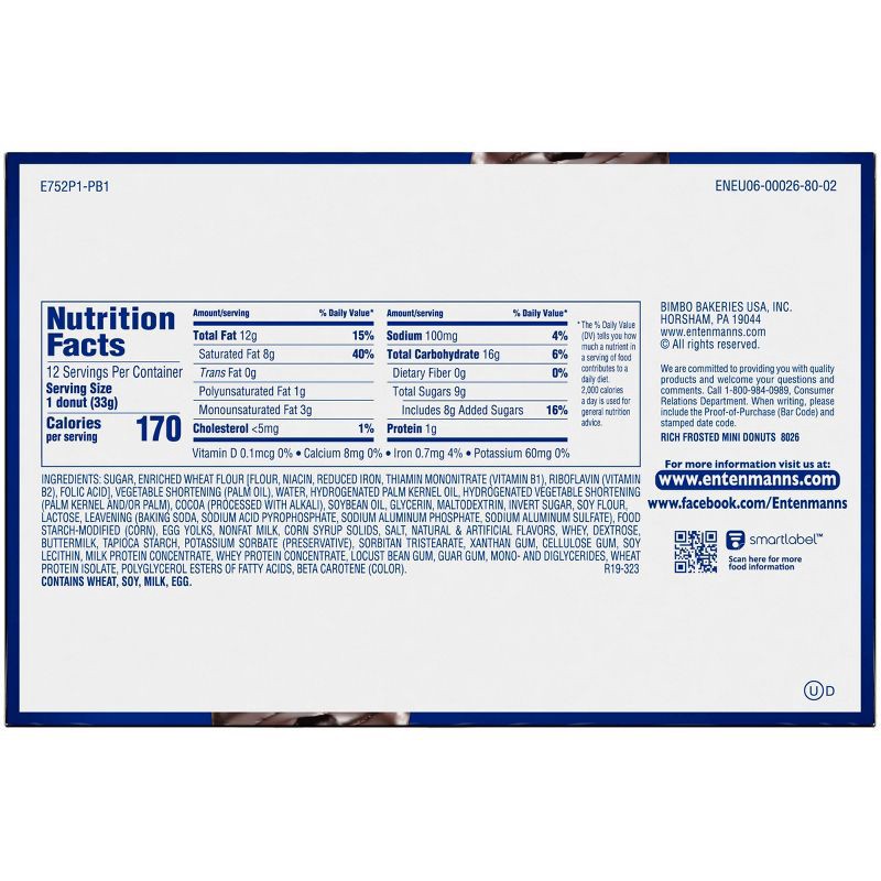 slide 9 of 9, Entenmann's Frosted Mini Chocolate Donuts - 14oz, 14 oz