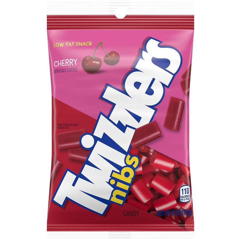 slide 1 of 6, Twizzlers Nibs Cherry Licorice Candy - 6oz, 6 oz