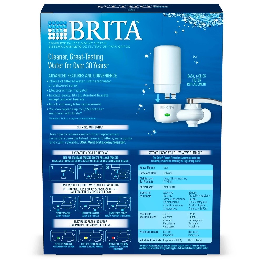 slide 7 of 8, Brita On Tap Faucet Water Filter System - White, 1 ct