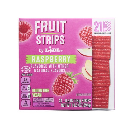 slide 1 of 1, fruit strips, raspberry, 10.5 oz