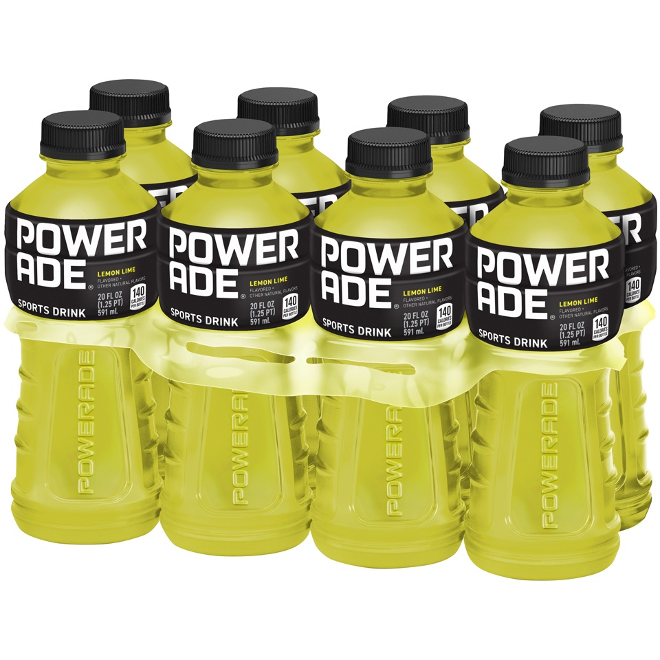 slide 3 of 3, POWERADE Lemon Lime Bottles, 20 fl oz, 8 Pack, 8 ct