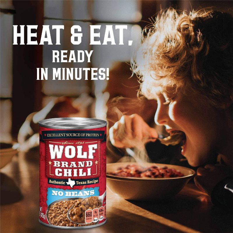 slide 6 of 6, Wolf Brand No Beans Chili - 15oz, 15 oz