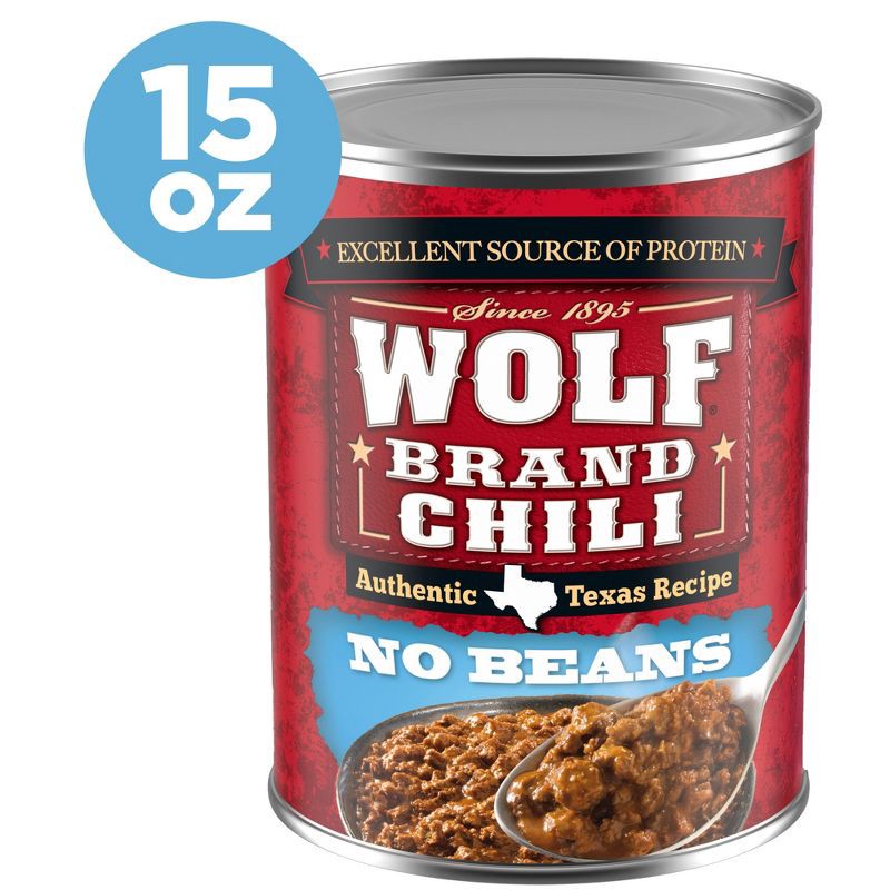 slide 1 of 6, Wolf Brand No Beans Chili - 15oz, 15 oz