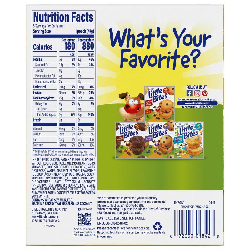 slide 5 of 9, Entenmann's Little Bites Banana Muffins - 8.25oz/5ct, 8.25 oz, 5 ct