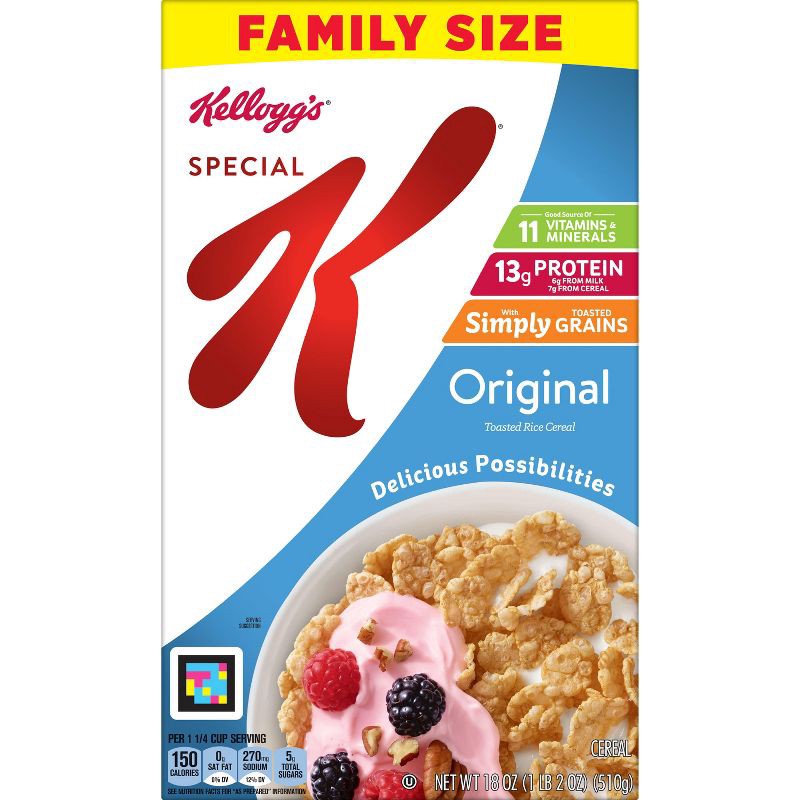 slide 6 of 11, Kellogg's Special K Original Breakfast Cereal - 18oz, 18 oz