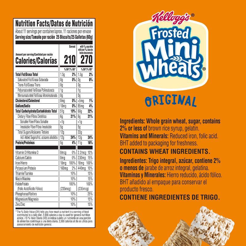 slide 2 of 12, Kellogg's Frosted Mini-Wheats Breakfast Cereal - 24oz, 24 oz