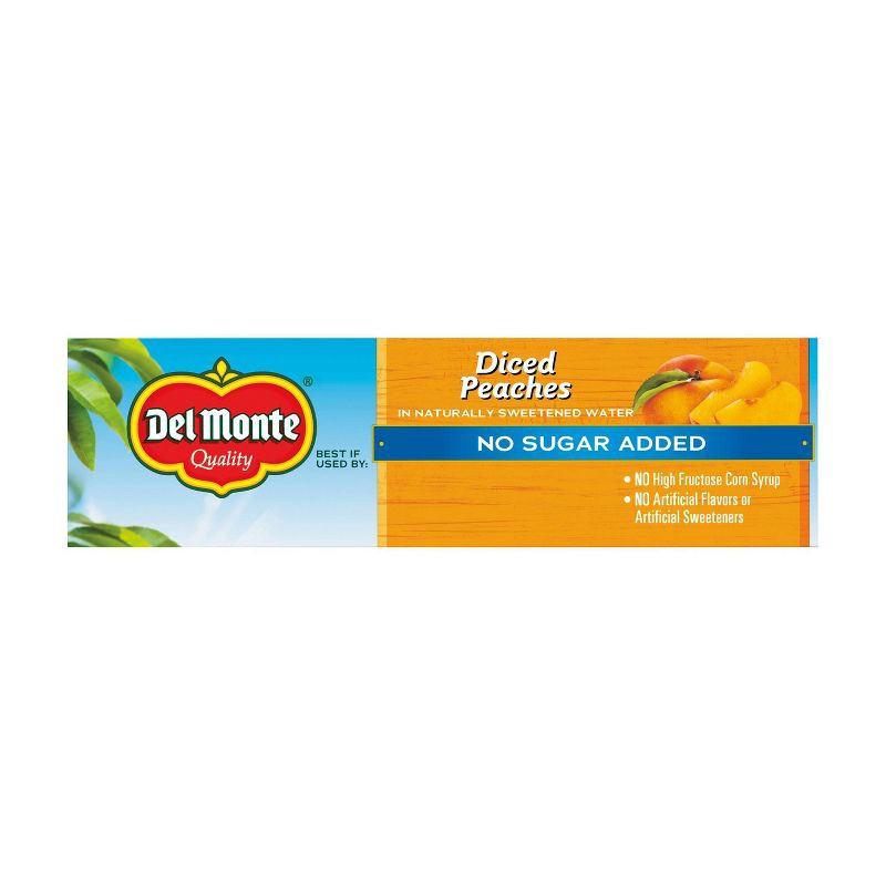slide 3 of 3, Del Monte No Sugar Added Diced Peaches Fruit Cups - 15oz/4ct, 15 oz, 4 ct