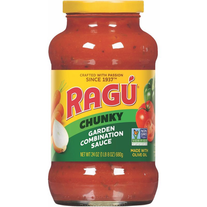 slide 1 of 8, Ragu Chunky Garden Combination Pasta Sauce - 24oz, 24 oz