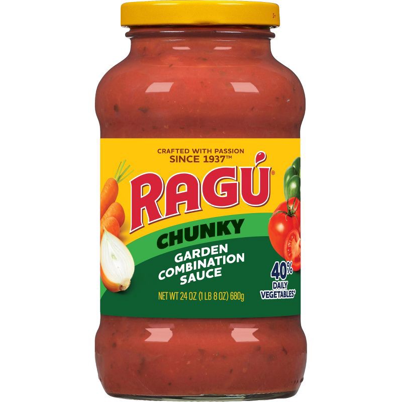 slide 1 of 8, Ragu Chunky Garden Combination Pasta Sauce - 24oz, 24 oz