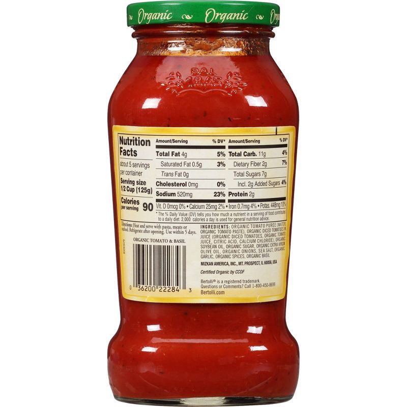 slide 8 of 8, Bertolli Organic Traditional Tomato & Basil Pasta Sauce - 24oz, 24 oz