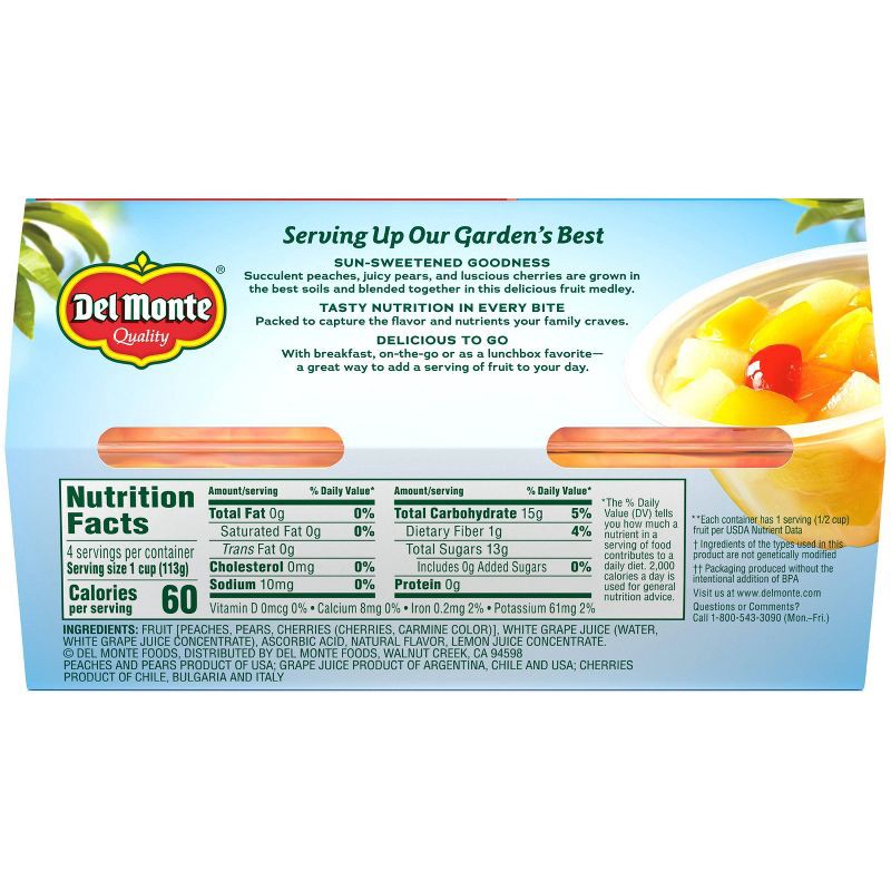 slide 2 of 4, Del Monte Cherry Mixed Fruit Cups - 4ct, 4 ct