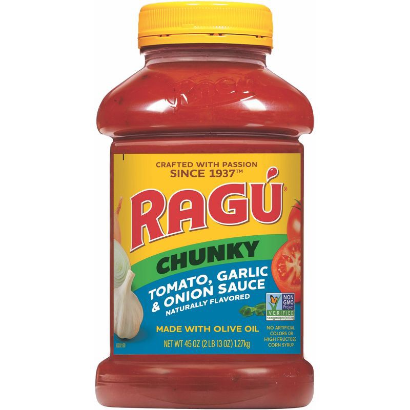 slide 1 of 8, Ragu Chunky Tomato, Garlic & Onion Pasta Sauce - 45oz, 45 oz